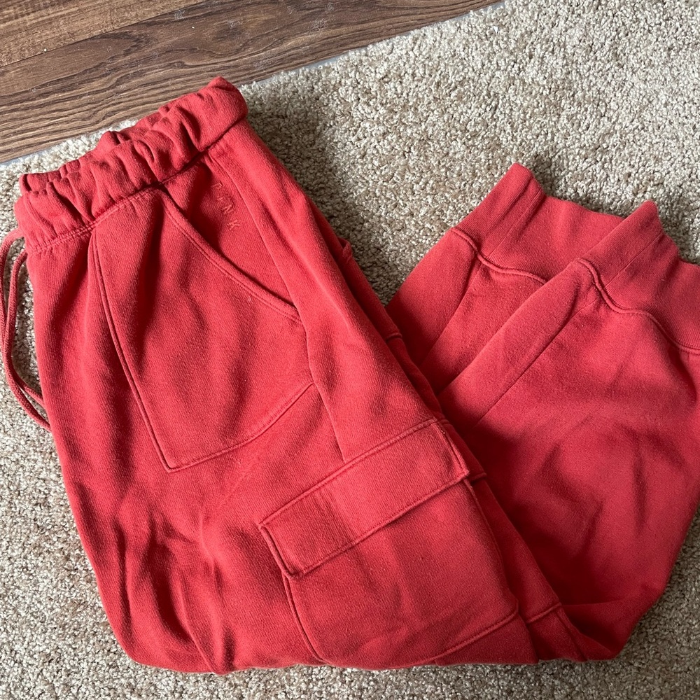 PINK orange cargo joggers